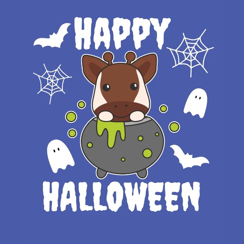 Okapi Joyeux Halloween Chaudron de sorcière Chauve-souris