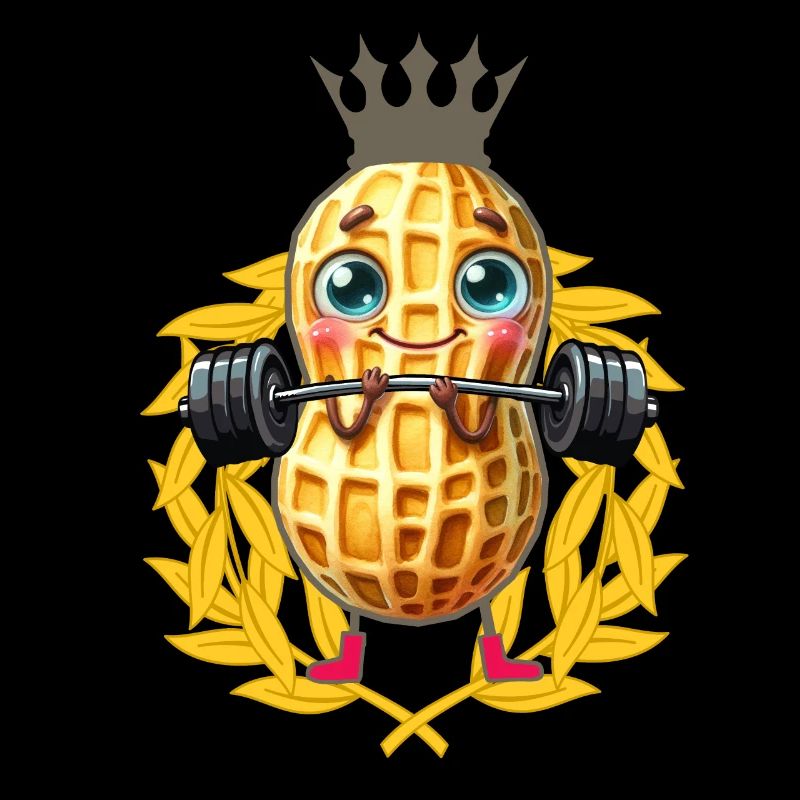 Erdnuss Gewicht hebend Lorbeerkranz Bodybuilder