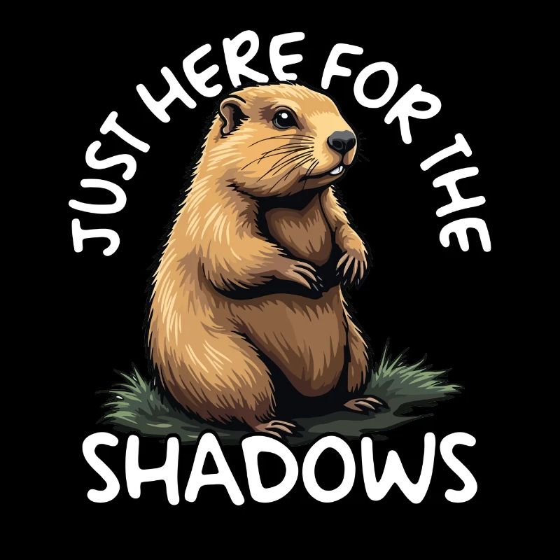 Just Here For The Shadows Funny Groundhog Day