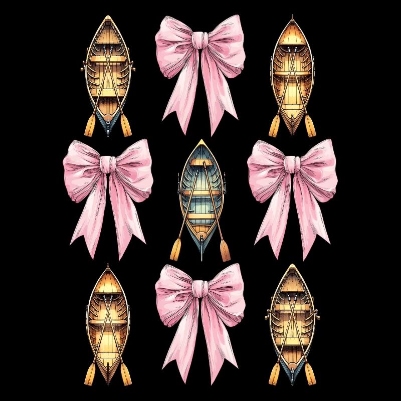 Coquette Bow Aviron Rameur Paddle Rose