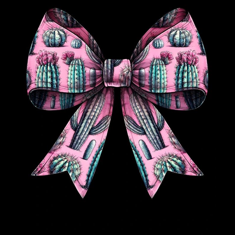 Coquette Bow Cactus Succulent Plant Pattern