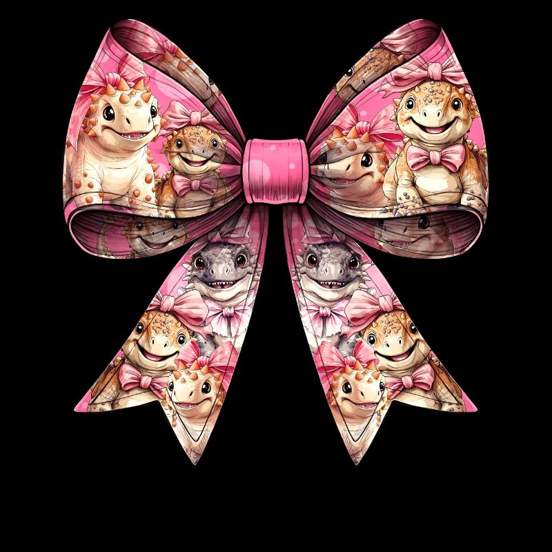Coquette Bow Ankylosaurus Dinosaur Pattern