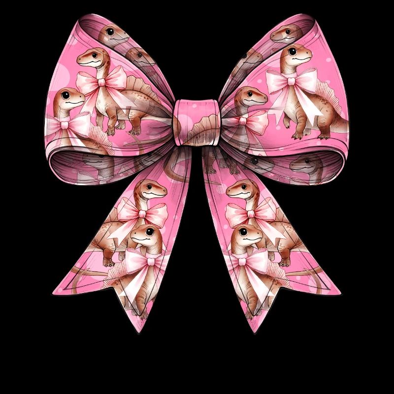 Coquette Bow Spinosaurus Dinosaur Pattern