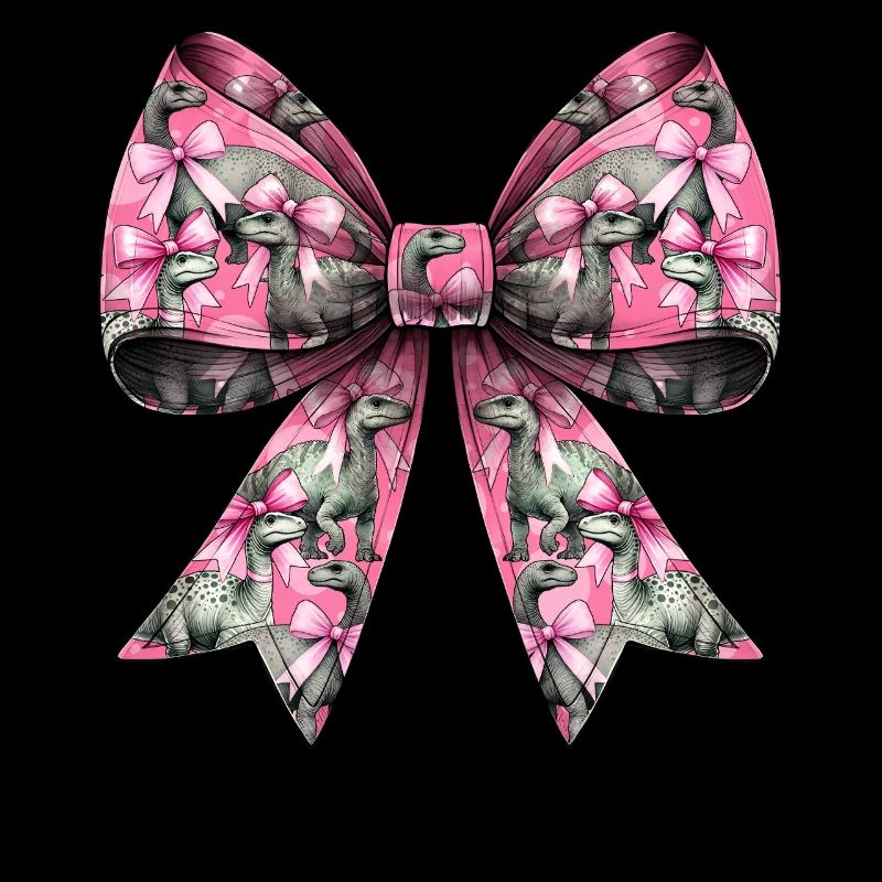 Coquette Bow Brontosaurus Dinosaur Pattern