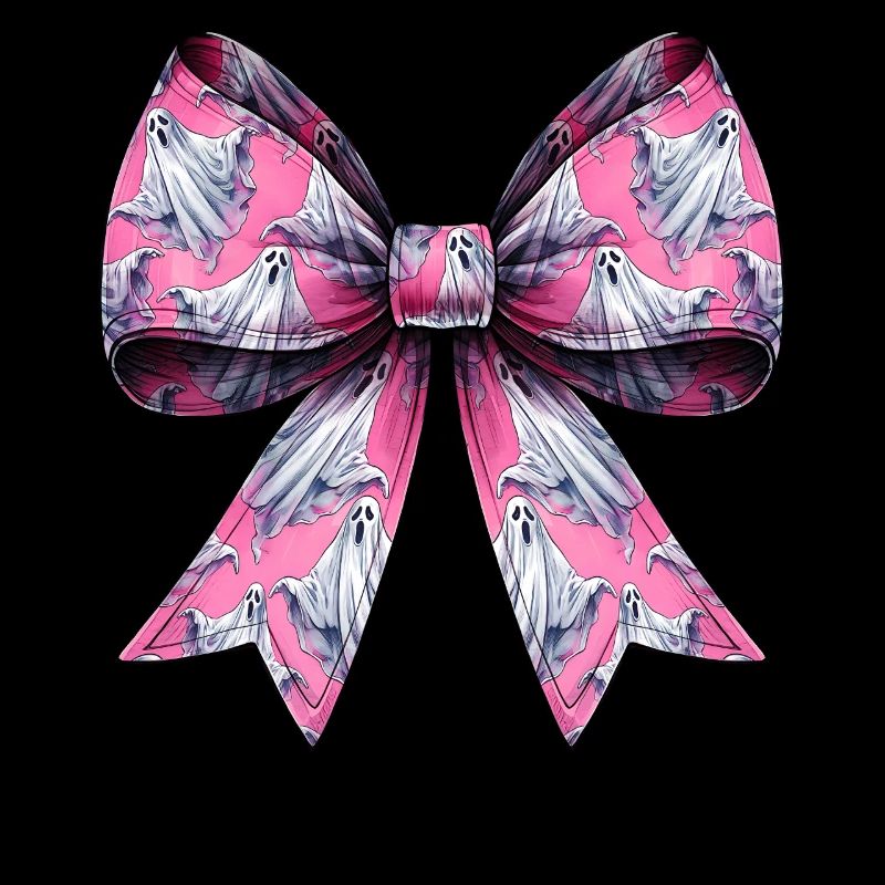 Coquettish Bow Ghost Pattern Spooky Halloween