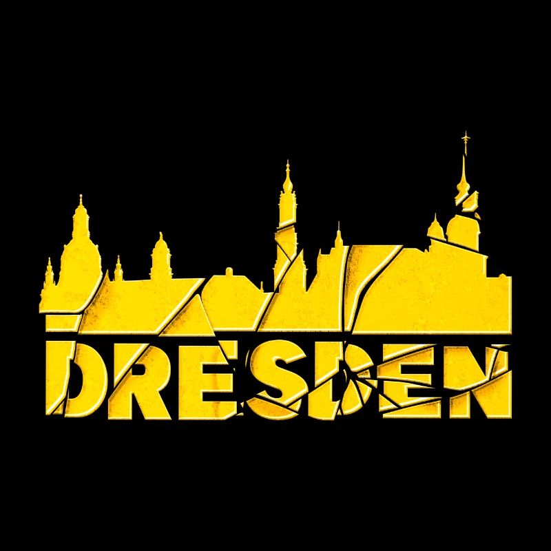 Dresden Germany City Font Skyline Broken