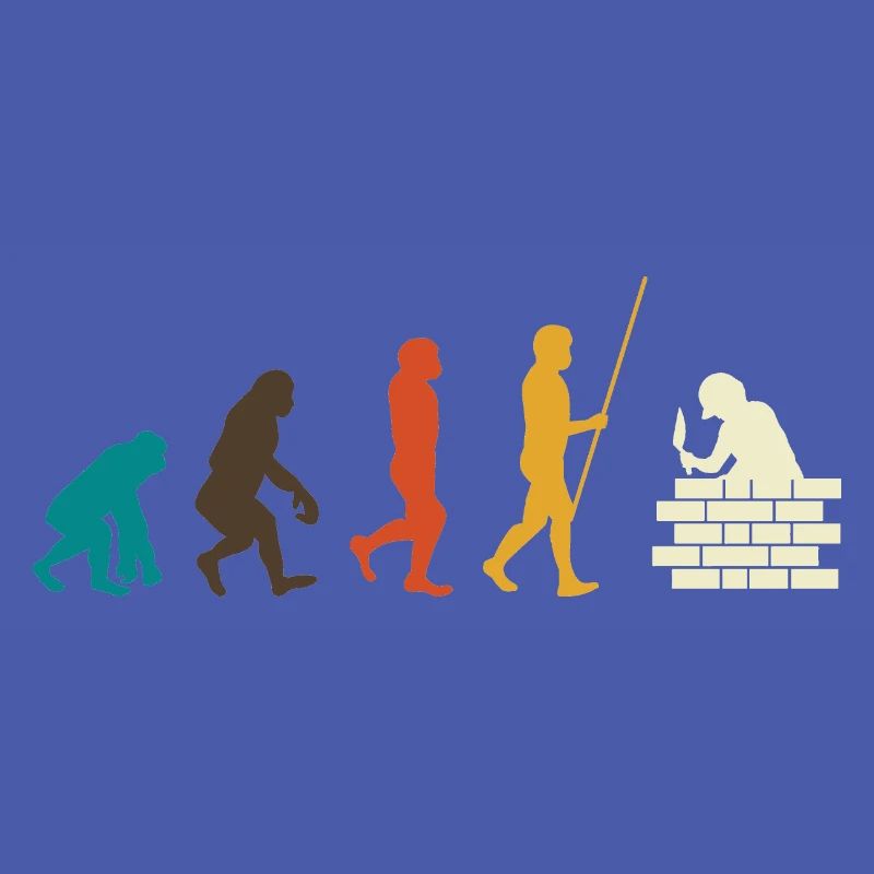 Maurer Evolution Handwerker Bauarbeiter Geschenk