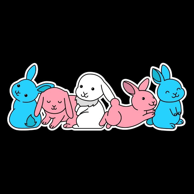 Conception de lapin de drapeau trans pour les personnes trans