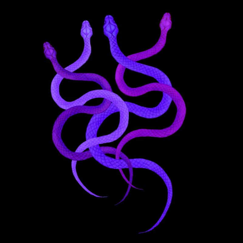 Conception de serpent simple, 4 pythons sauvages