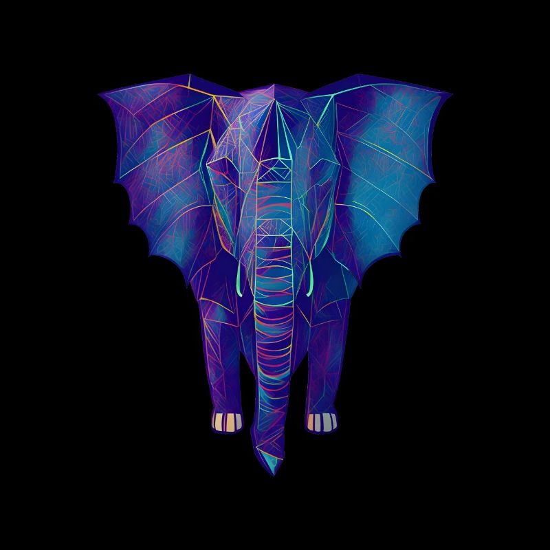 Geometrischer blauer Elefant