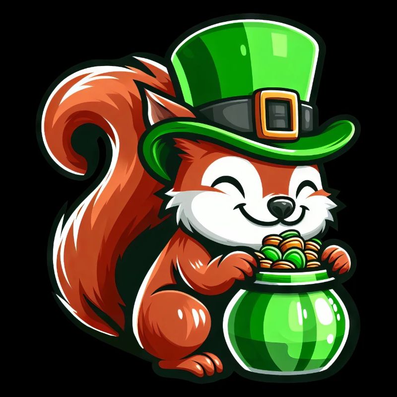 St. Patrick's Day Süßes Eichhörnchen Comic Design