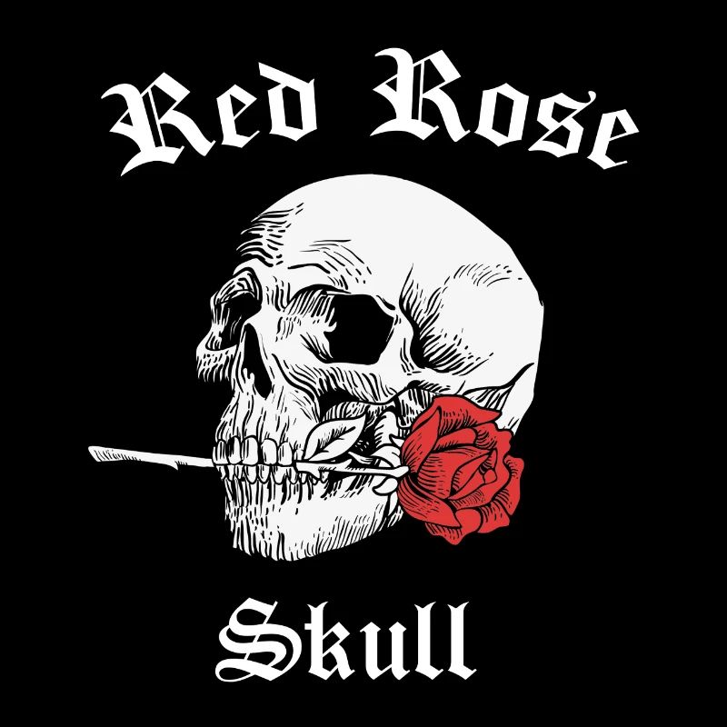 Skull skull red rose skeleton