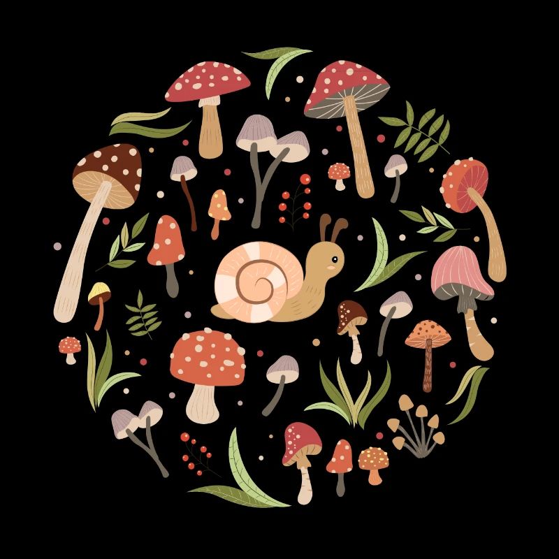 Escargot d’automne &Champignons (Ronde)