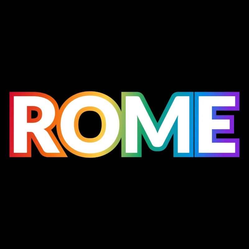 ROME PRIDE rainbow text