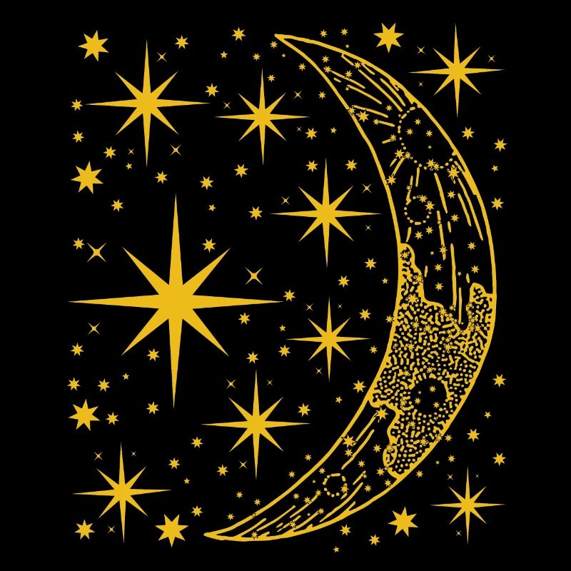 crescent moon. Night sky