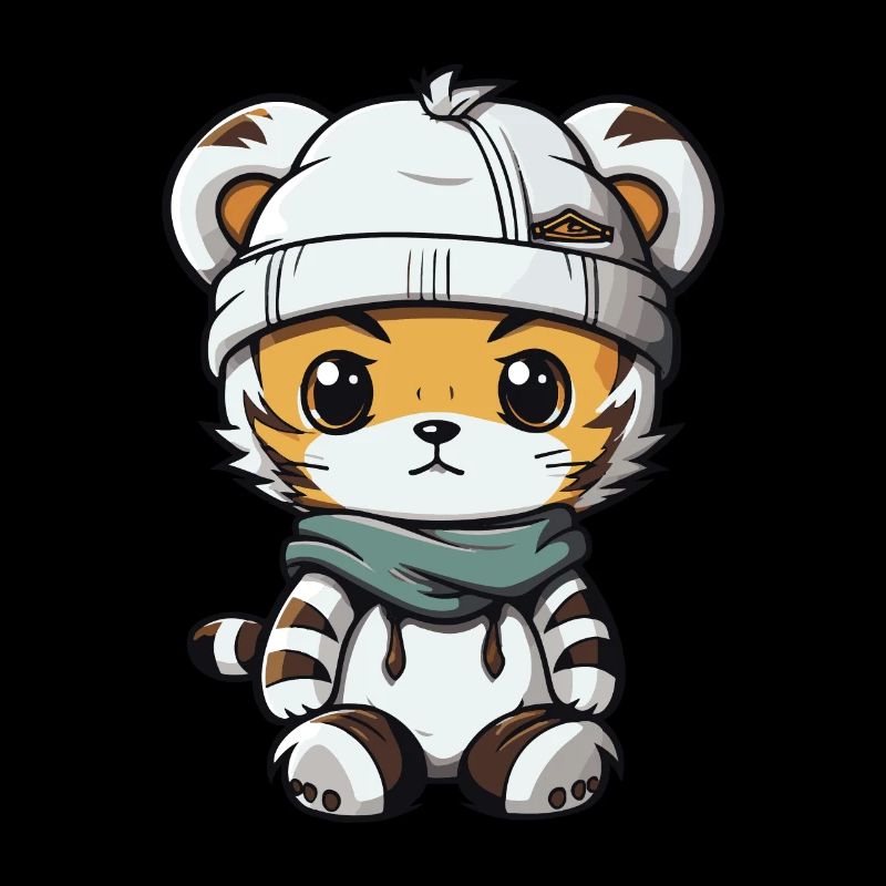 Tiger Winter Comic Cute