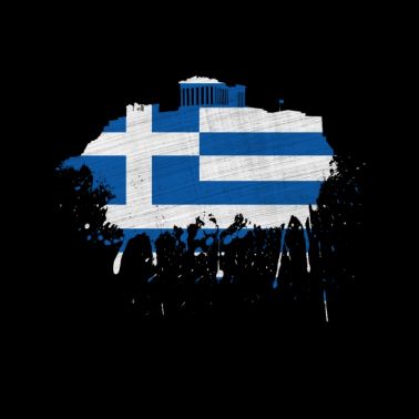 Athènes Skyline Grèce Drapeau drapeau Acropole