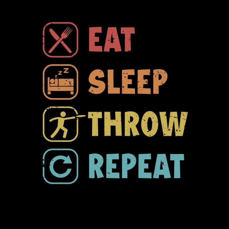 Manger Sleep Throw Repeat Frisbee Golf Basket Disc