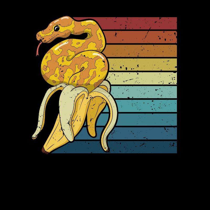 Retro Python Schlange Schuppenkriechtiere Banana
