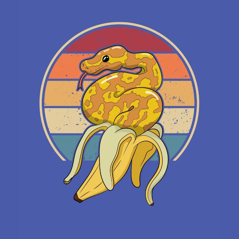 Retro Schlange Schuppenkriechtiere Python Banana