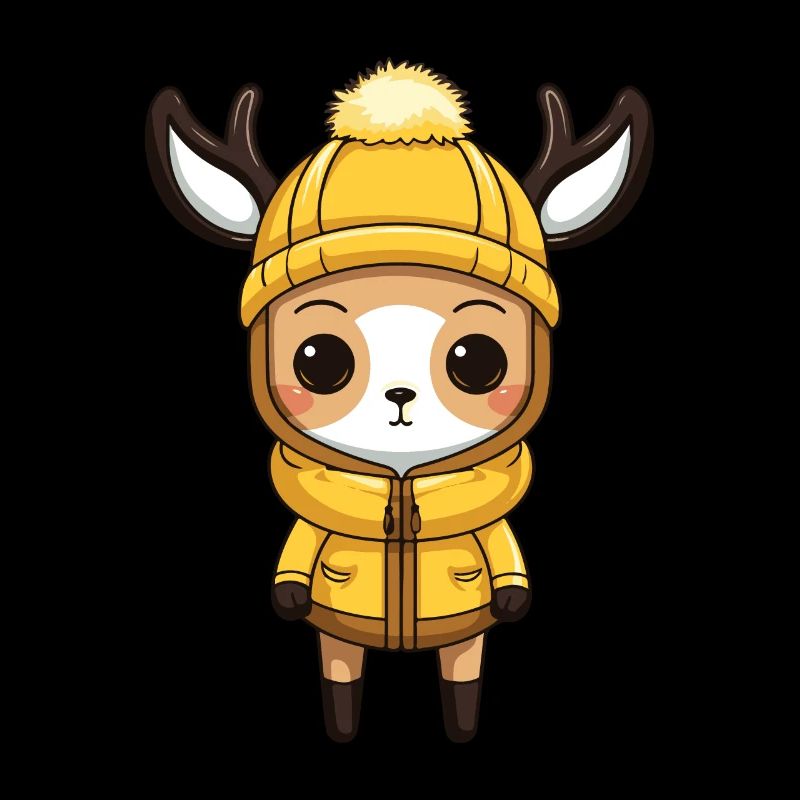 Illustration de bande dessinée d’hiver de cerf