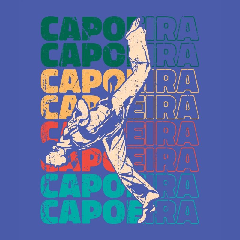 Retro Capoeira Text Ginga Capoeirista Dance