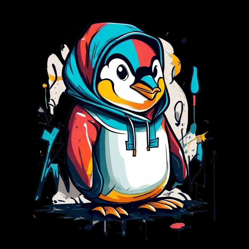 Graffiti pingouin cool