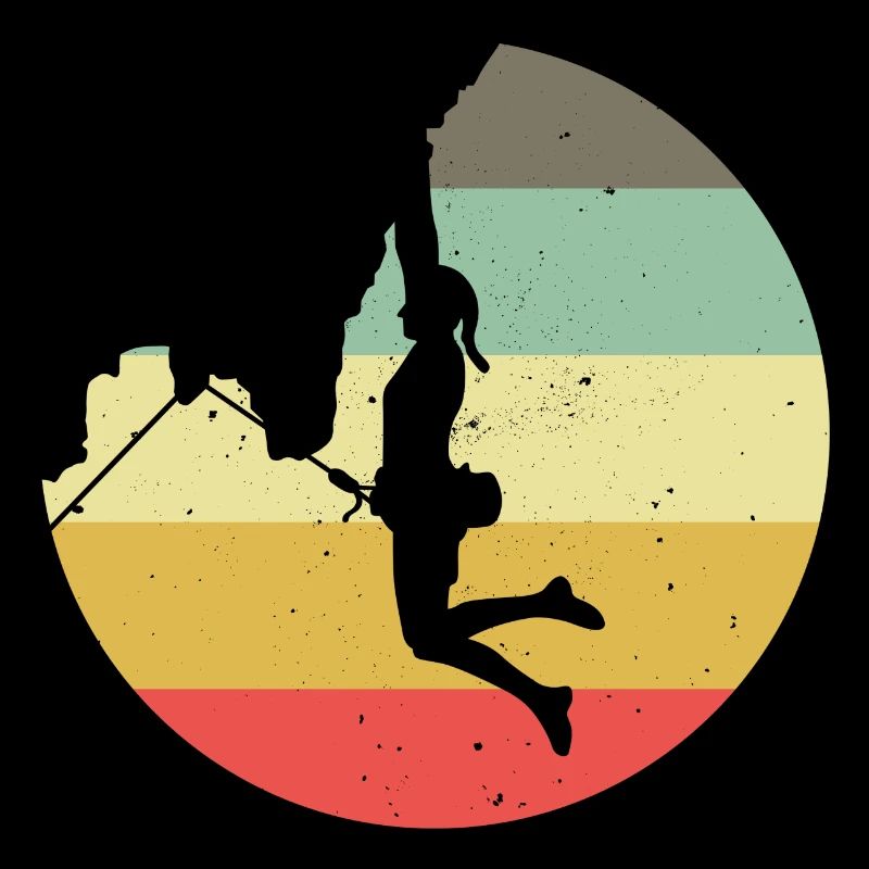 Bergsteigen Klettern Geschenk Bouldern Retro Cool