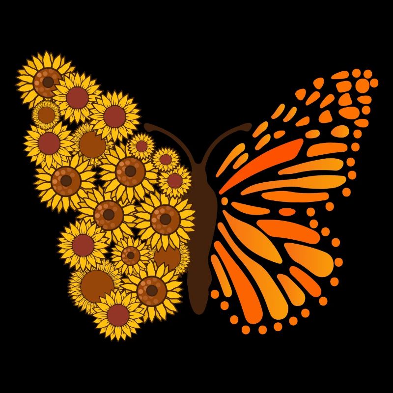 Papillon floral Tournesol Fleur douce