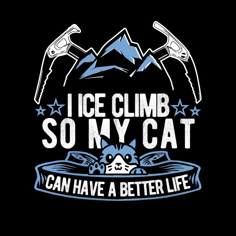 Chat grimpant sur glace