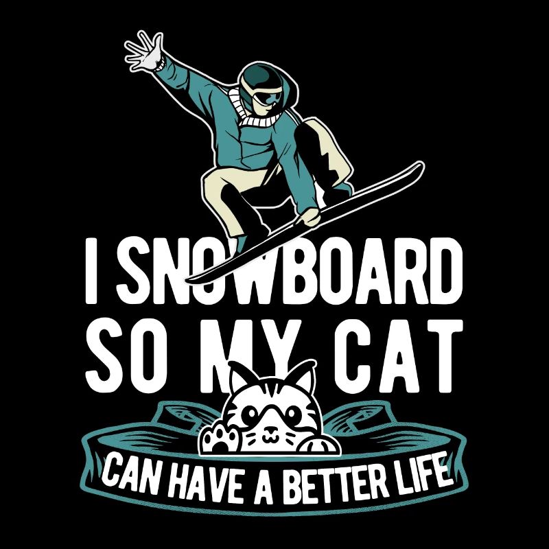 Snowboard Snowboarder Cat