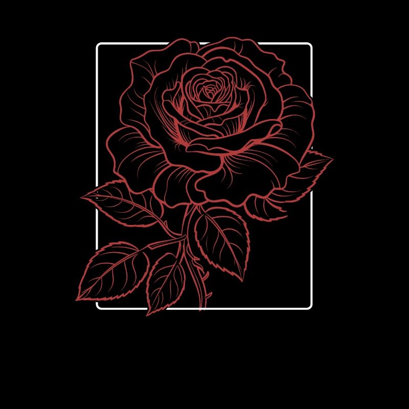 Red Rose Goth Minimalist