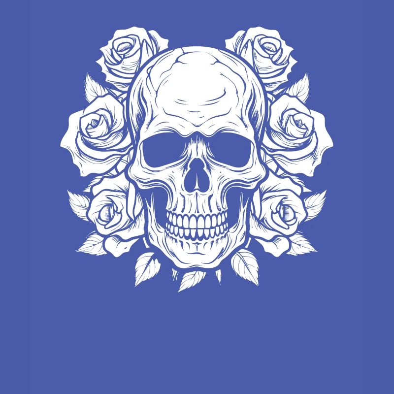 Red Rose Goth Skull