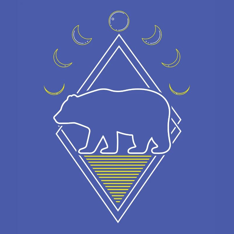 Bear Brown Bear Abstract Moon Phases