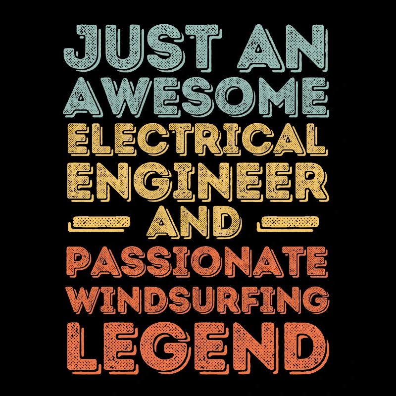 Electrical engineer windsurfing retro