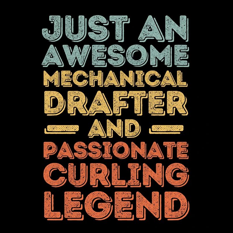 Technical draughtsman curling retro