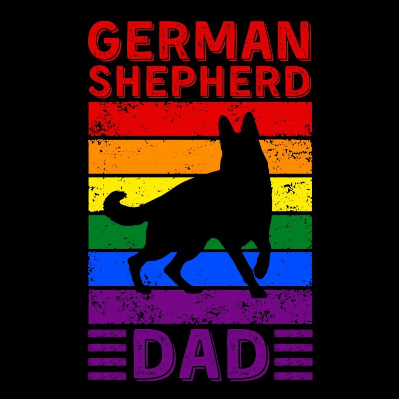 German-shepherd Dad LGBTQ Rainbow Flag