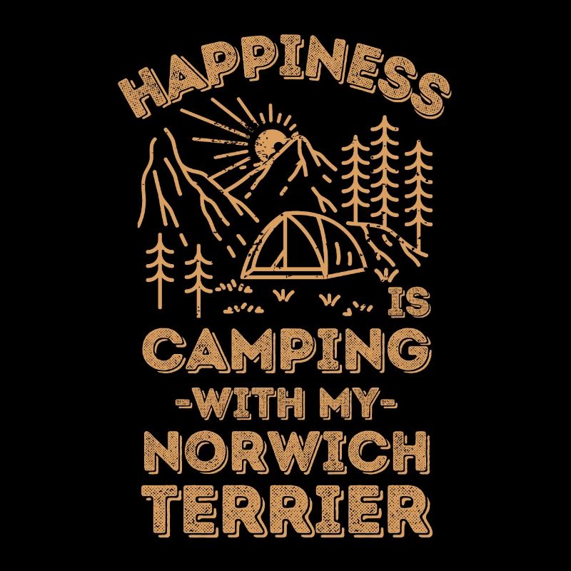 Camping with norwich-terrier