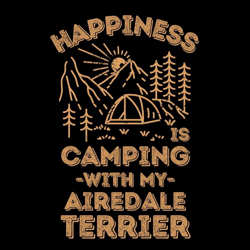 Camping mit Airedale-Terrier