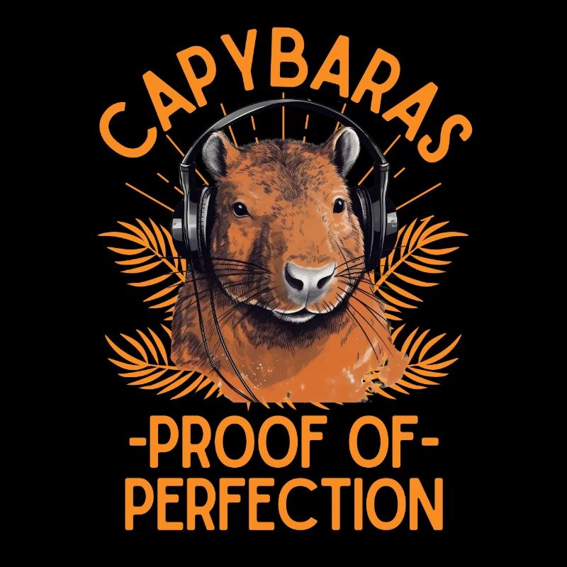 Capybara avec écouteurs