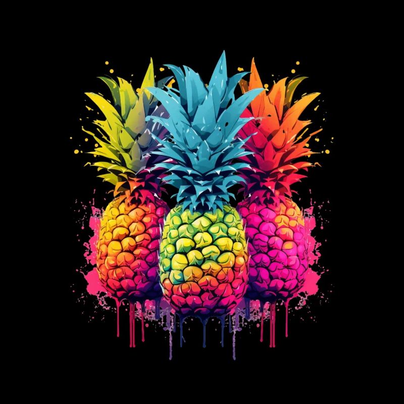 Bunte Ananas Farbklecks Farbspritzer