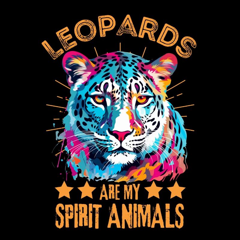 Bunter Schneeleopard farbklecks farbspritzer