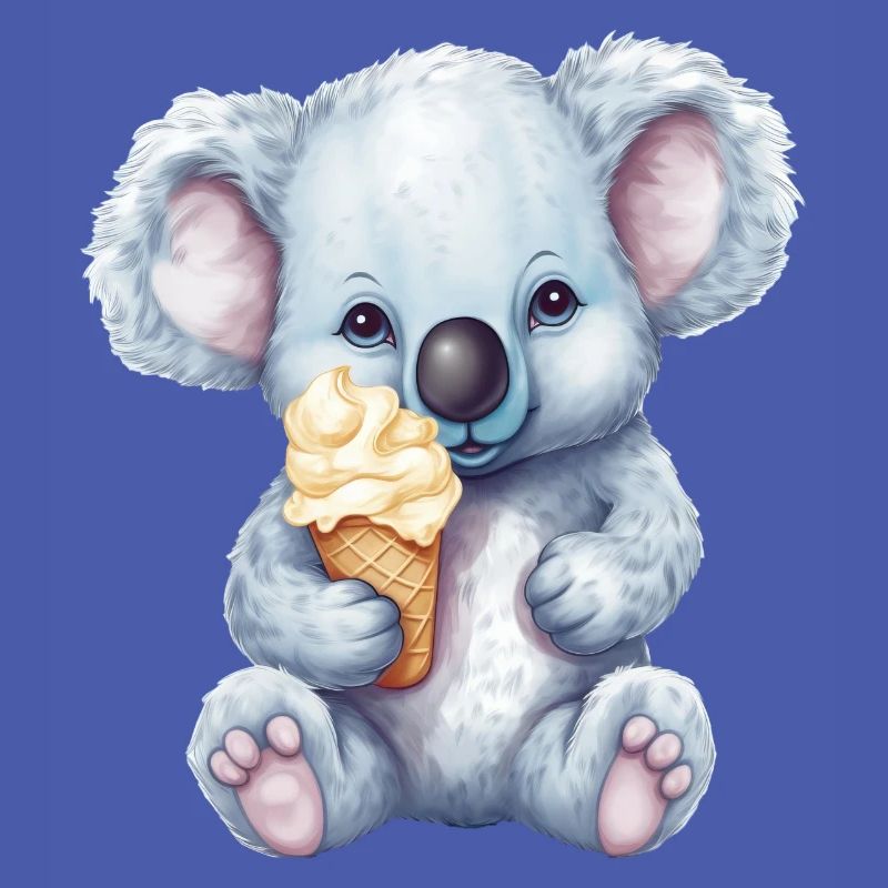 Süßer Comic Koala mit Vanille Softeis