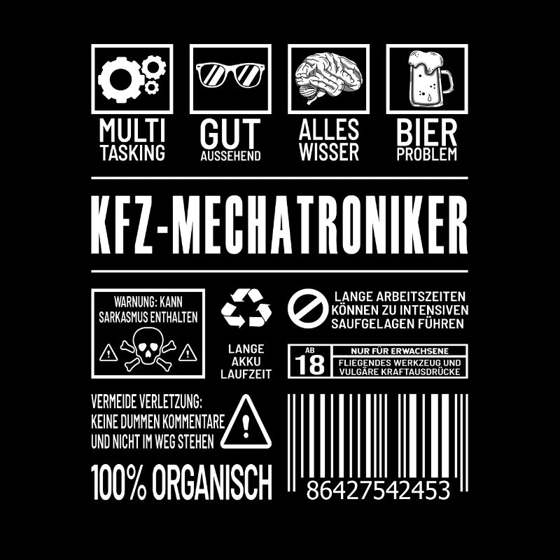 KFZ-Mechatroniker Lustiger Beruf Spruch Mechanik