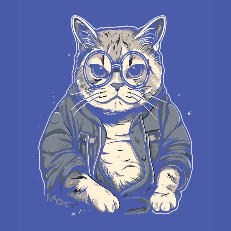 Ältere, intelligente Oma oder Opa Katze mit Brille