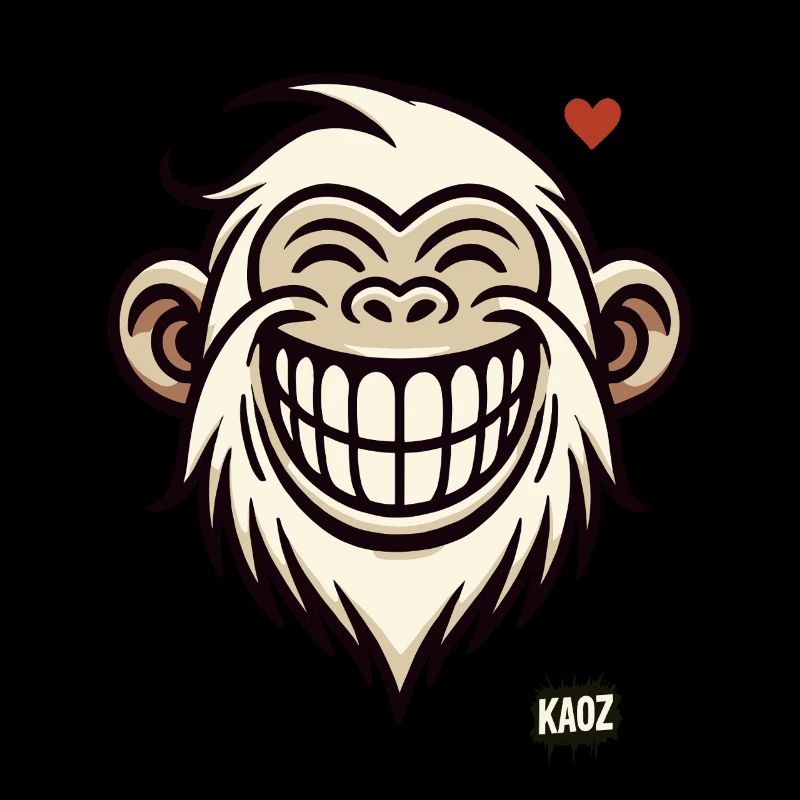 Grinsender Affe mit Herz