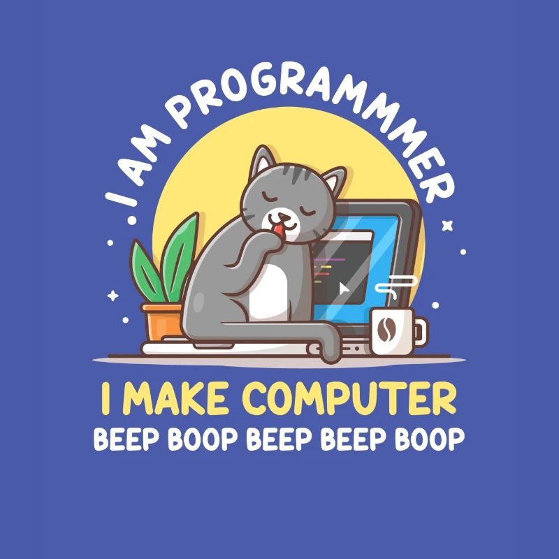 Cat Programmer Coder Entwickler Kitten Computer