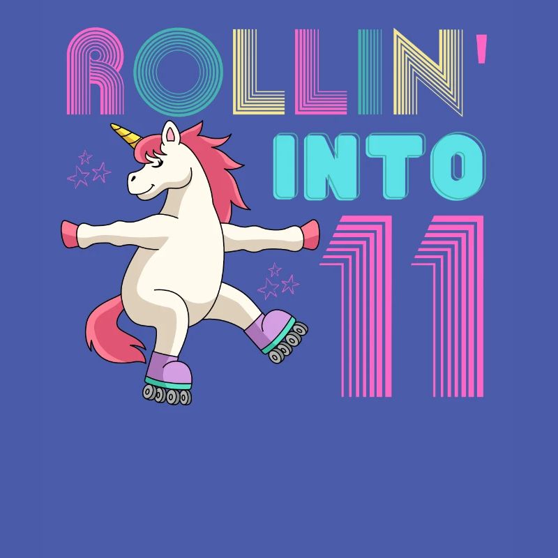 Rolling into 11 - roller scate unicorn