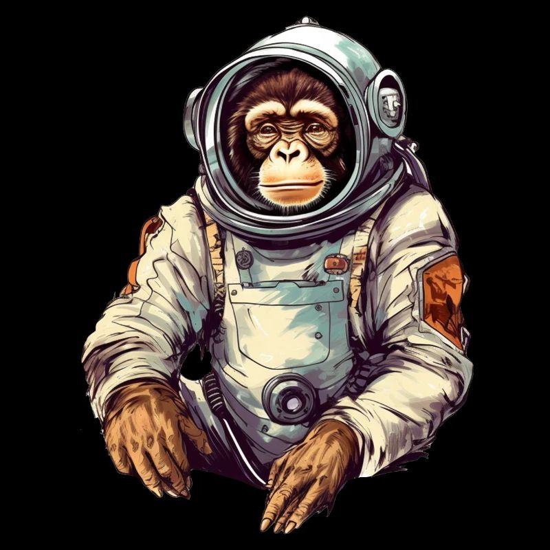 Space Monkey Retro Drawing