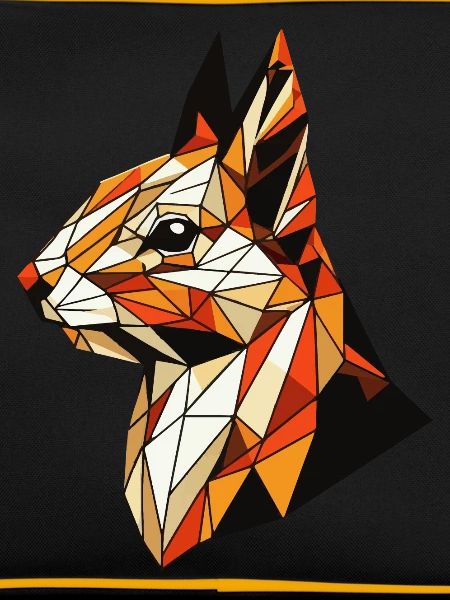 Squirrel Illustration Triangles Geometric